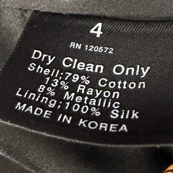 Thomas Wylde Black Metallic Printed Single Breasted Blazer Size 4 - Picture 10 of 10